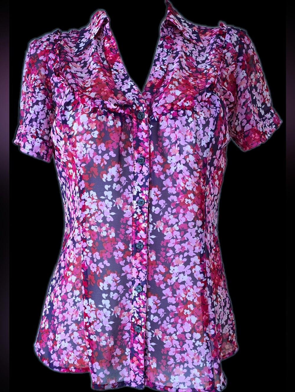 Express Floral Short Sleeve Shirt